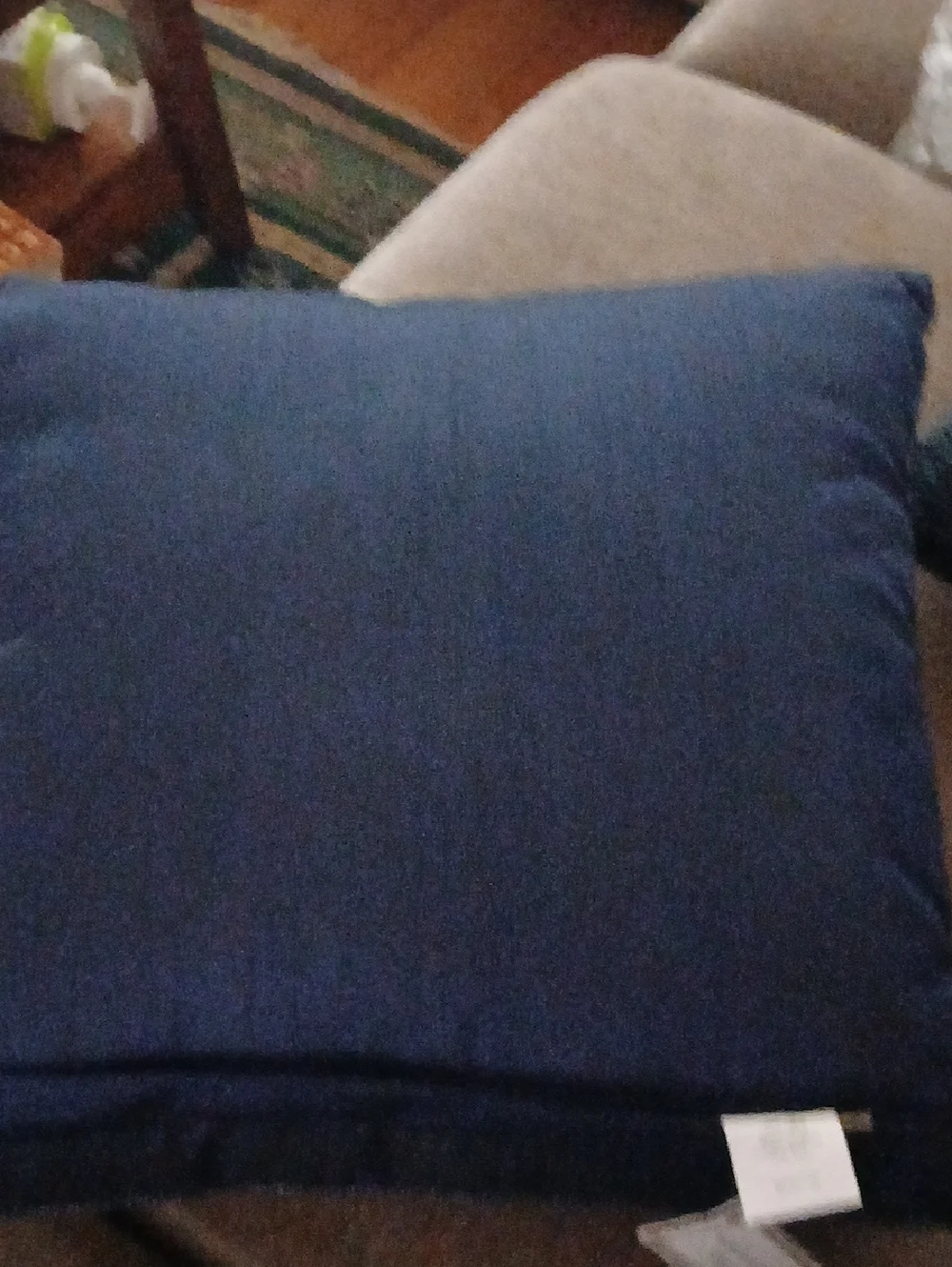 NWOT Mackenzie-Childs Boheme Butterfly Beaded Accent Pillow Blue Background